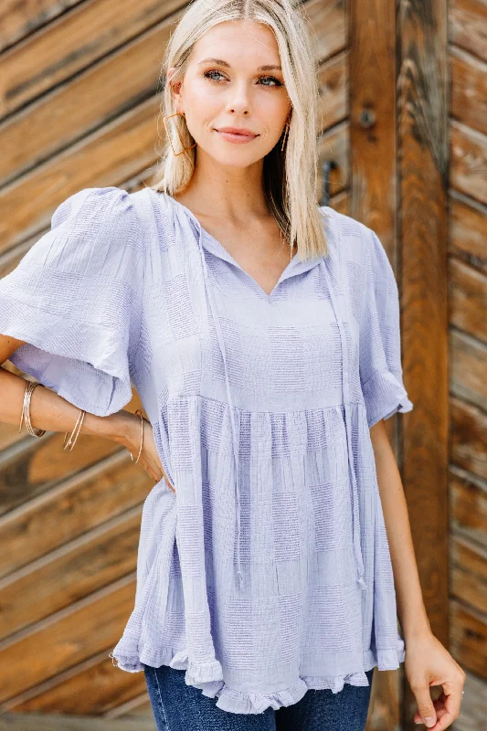 Amazing Deals At This Point Periwinkle Purple Babydoll Top