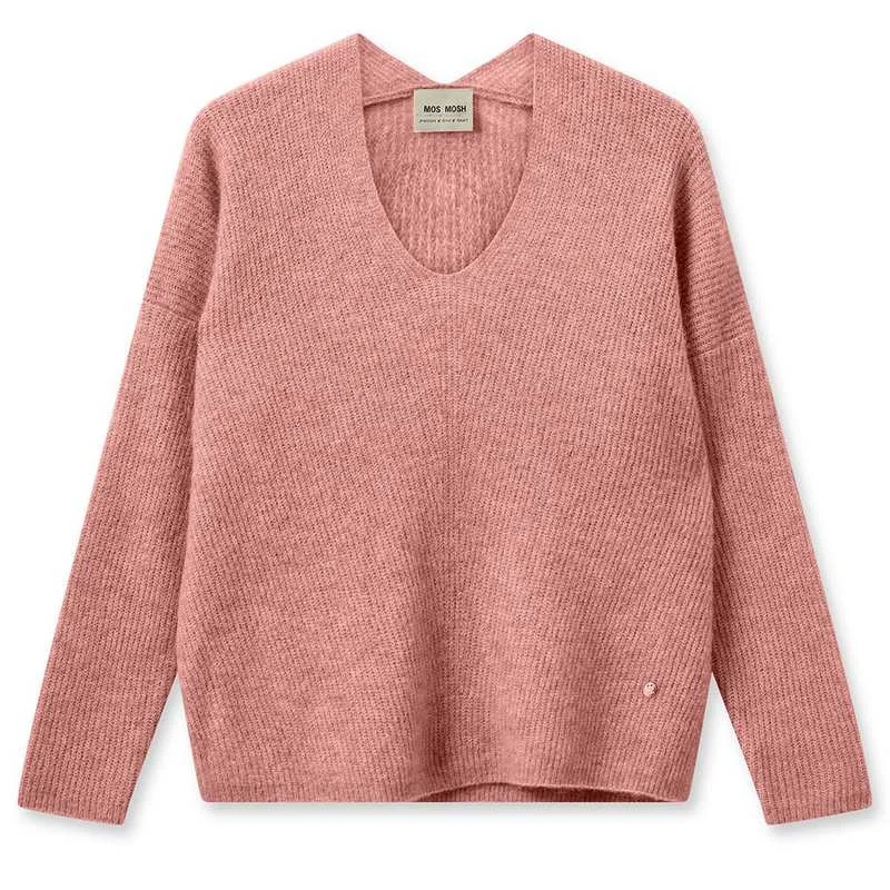 Weekend Discounts to Indulge In Thora V-Neck Knit Jumper in Rosette
