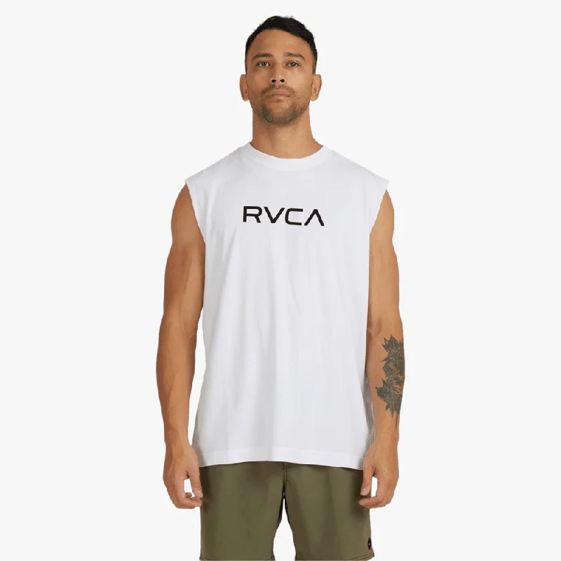 Rvca Mens Big Rvca Musle Tank White