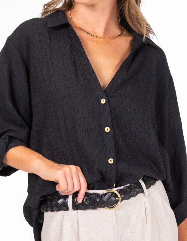 Value Pack Hawthorn Oversize Button Down Shirt in Black
