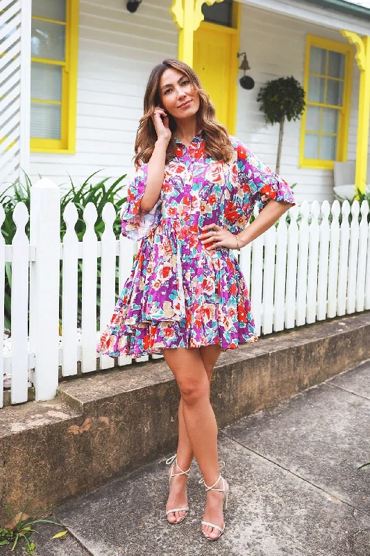 Super Deal Colourful Bohemian Shirt Dress