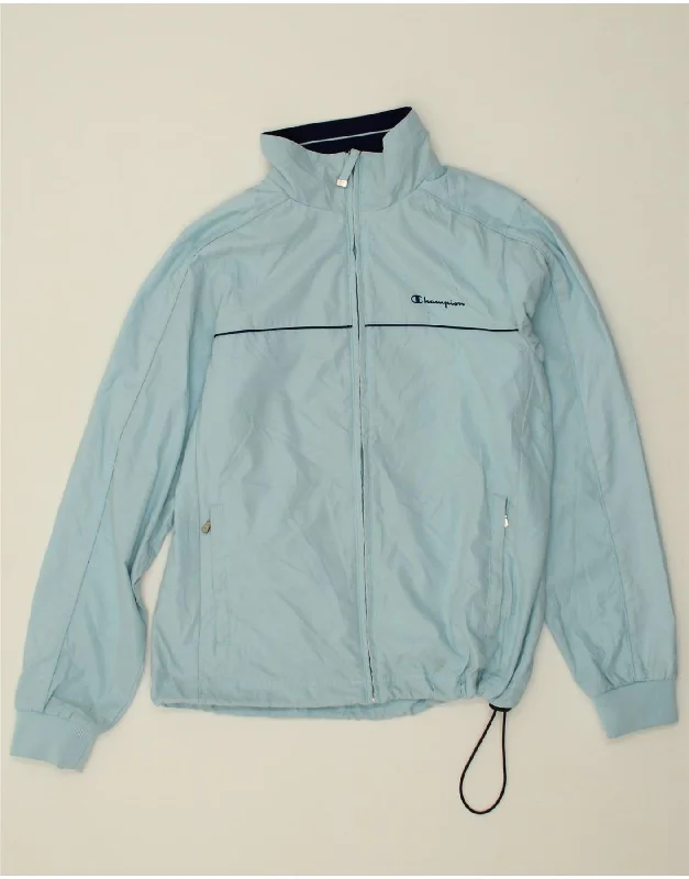 Huge Savings CHAMPION Womens Rain Jacket UK 14 Medium Blue Polyester
