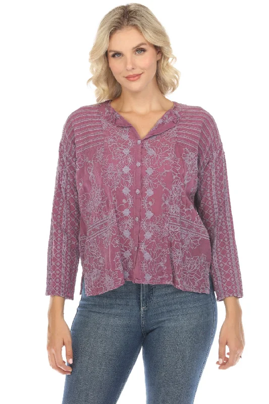 Today’s Deal Johnny Was Martin Retreat Button Down Top C15423 *