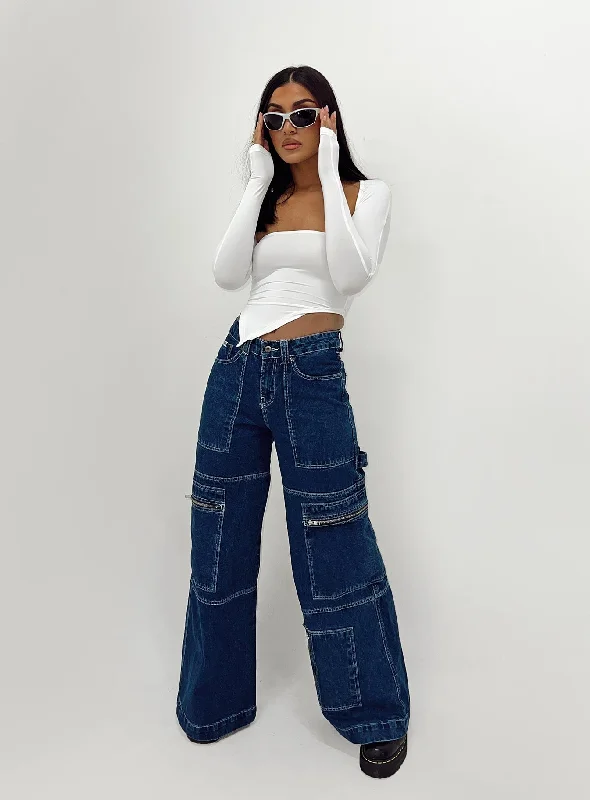 Pay Less The Ragged Priest Clacker Jean Mid Blue Denim