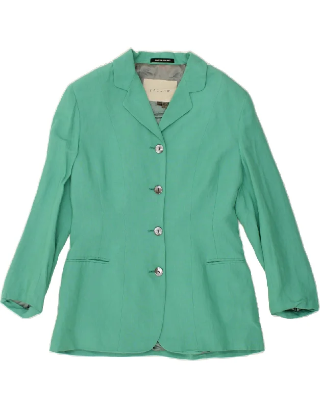Low Prices JIGSAW Womens 4 Button Blazer Jacket UK 14 Medium Green