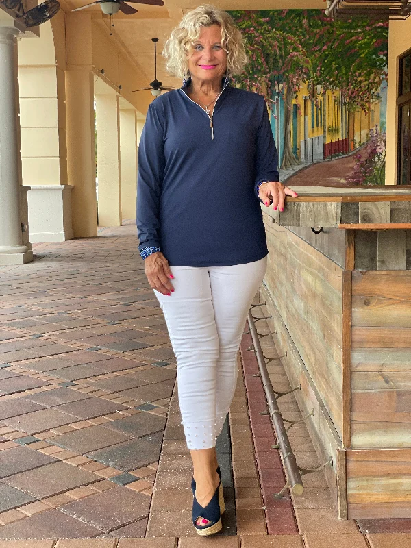 Weekend Deals That Wow NAVY ZIPPER TOP
