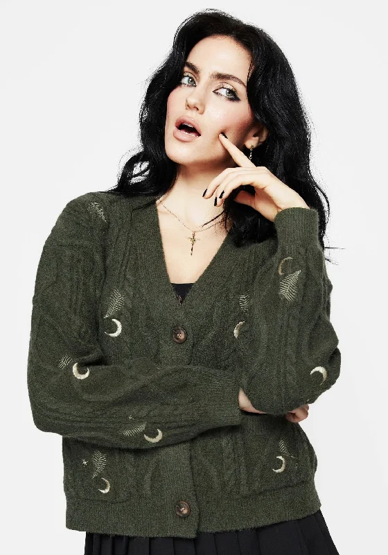 Bonus Savings Dianne Embroidered Cable Knit Cardigan