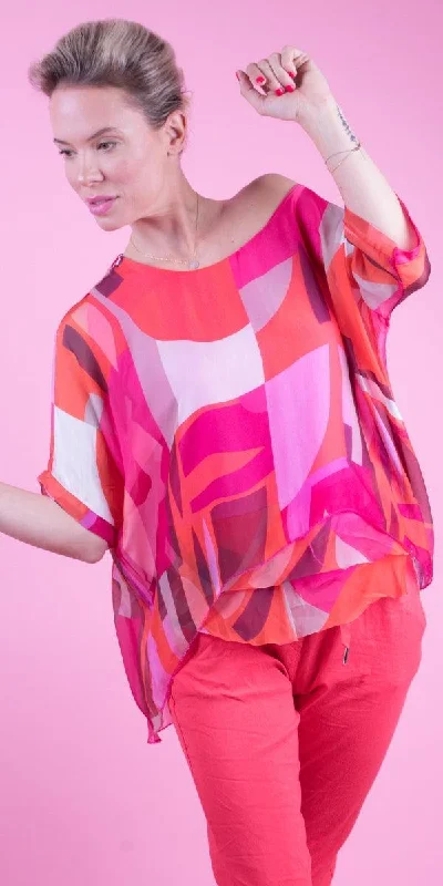 Customer Appreciation Sale Carmelina Graphic Silk Kaftan