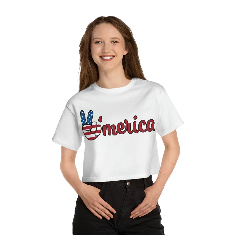 Weekend Bargains to Celebrate Champion Patriotic Crop Top | Available in 2 Colors