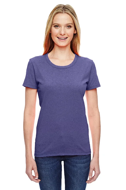 Super Bargain Fruit Of The Loom Womens HD Jersey Short Sleeve Crewneck T-Shirt - Heather Retro Purple - Closeout