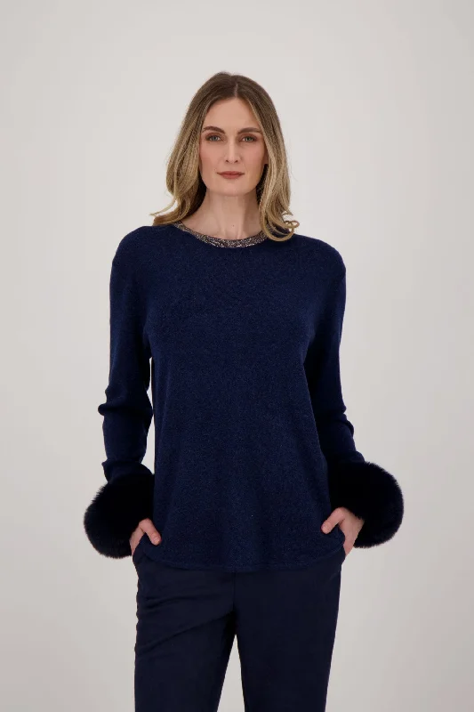 While Supplies Last Glitter Round Neck Sweater