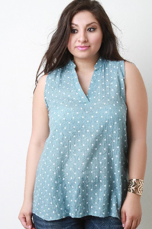 Weekend Discounts to Delight Airy Woven Sleeveless V Neck Top