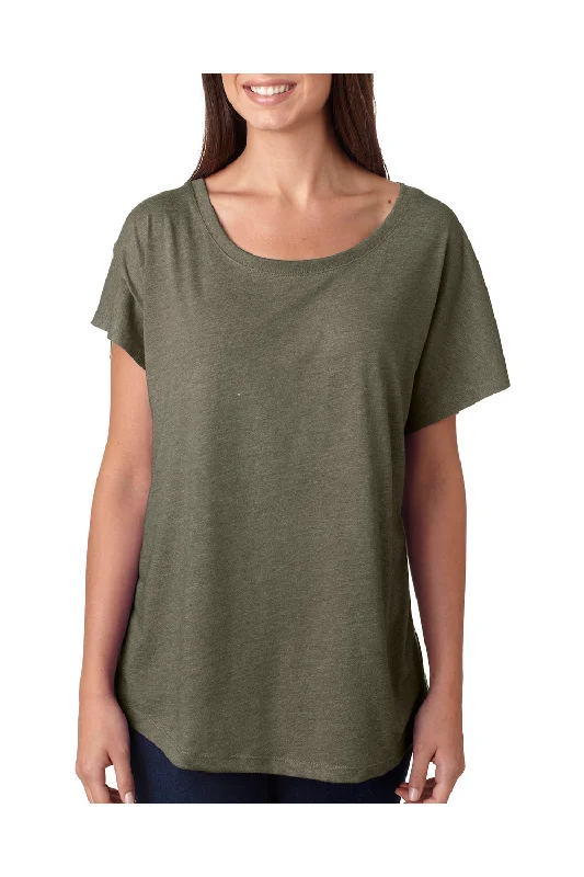 Today’s Deal Next Level Womens Dolman Jersey Short Sleeve Scoop Neck T-Shirt - Venetian Grey - Closeout