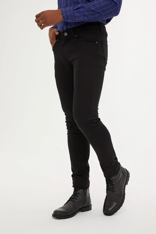 Slim Fit 5 Pocket Low Waist Black Cotton Denim