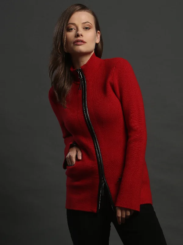 Weekend Offers You Can't Ignore Leather Piped Zipper Jacket