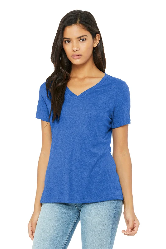 Special Price Bella + Canvas Womens Short Sleeve V-Neck T-Shirt - True Royal Blue
