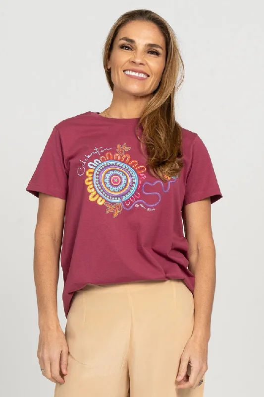 Don't Wait Celebration Berry Cotton Crew Neck Women’s T-Shirt