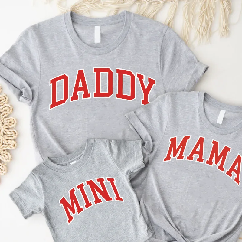 Markdown Sale Daddy, Mama & Mini Essential Varsity Matching T-Shirts