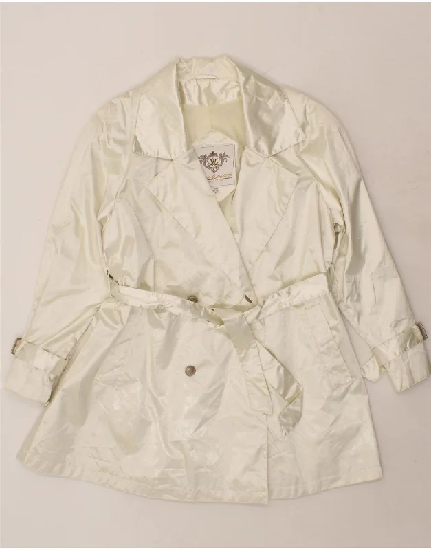 Quick Sale LAURA WINSTON Womens Loose Fit Double Breasted Coat US 8 Medium White