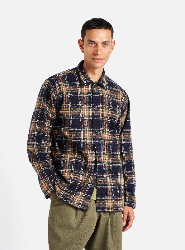 Universal Works Easy Jacket in Navy/Green Lake Cotton