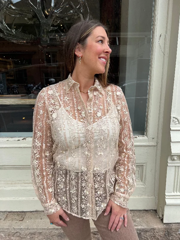 Blowout Deals Le Sarte Lace Blouse
