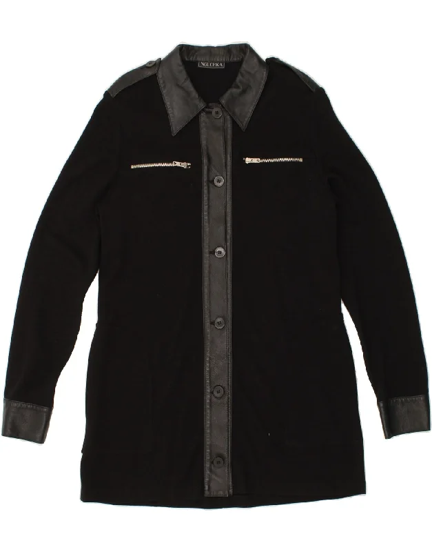 Weekend Specials to Love NOUCHKA Womens Overcoat IT 48 XL Black Wool