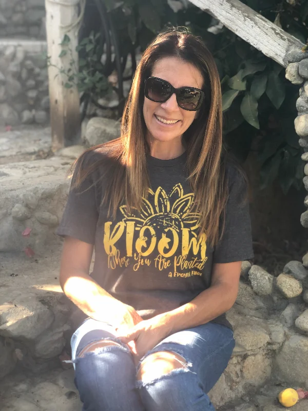 Closeout Sale Bloom Where You are Planted Graphic T-Shirt