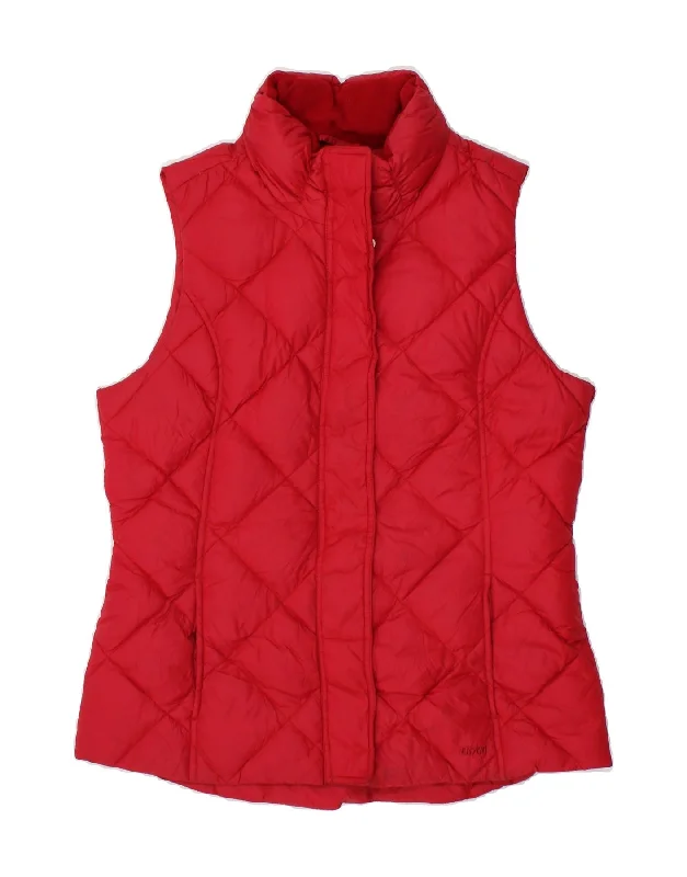 Weekend Savings Bonanza EDDIE BAUER Womens Tall Padded Gilet UK 14 Medium Red Nylon