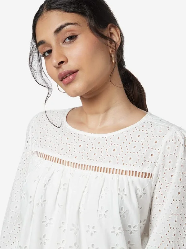 Exclusive Deal LOV White Broderie Anglaise Design Misu Dress