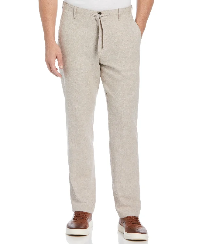 Linen Blend Drawstring Pant