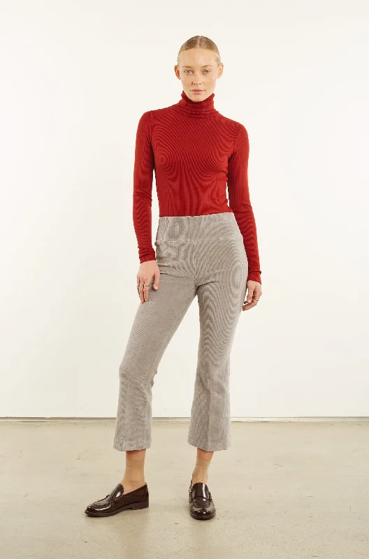 Half Price Grey Corduroy Crop Flare Pants