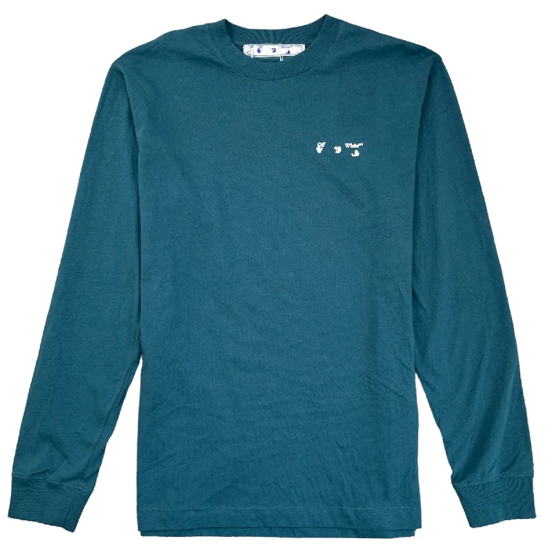 Men's Logo Long Sleeve T-Shirt Blue Size M