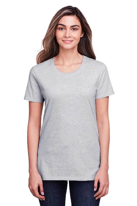 Price Slash Fruit Of The Loom Womens Iconic Short Sleeve Crewneck T-Shirt - Heather Grey - Closeout