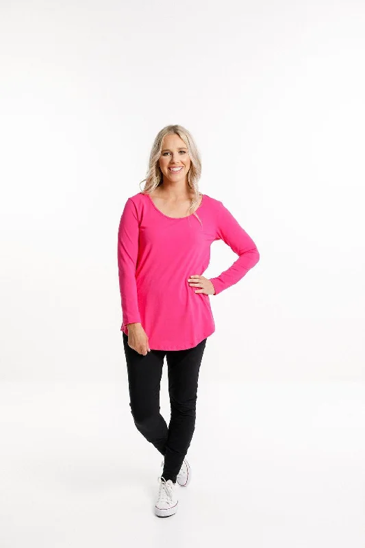 Final Clearance Long Sleeve Tee - Raspberry Pink