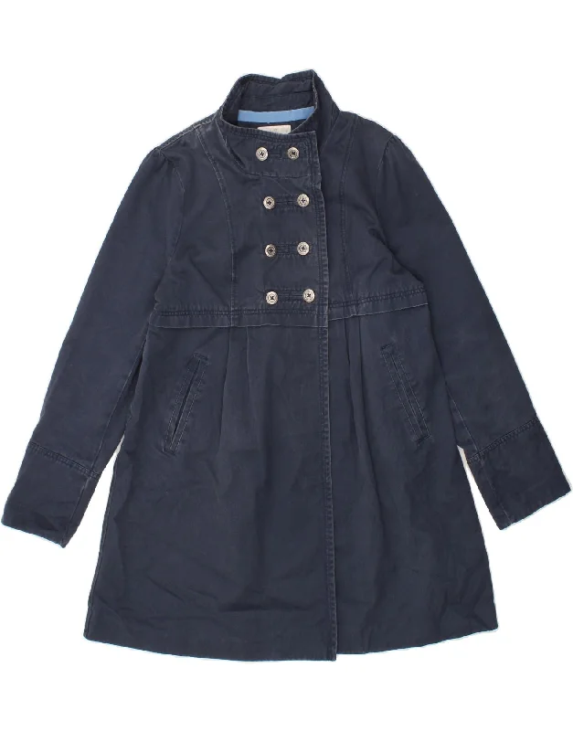 Discount Deals WHITE STUFF Womens Double Breasted Coat UK 16 Large Navy Blue Cotton