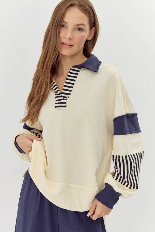 Bargain Prices Manny Mixed Striped Sweatshirts Top