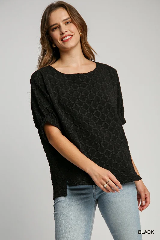 Super Bargain Umgee Textured Boxy Top in Black