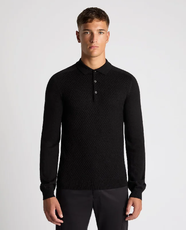 Slim Fit Merino Wool-Blend Knitted Polo