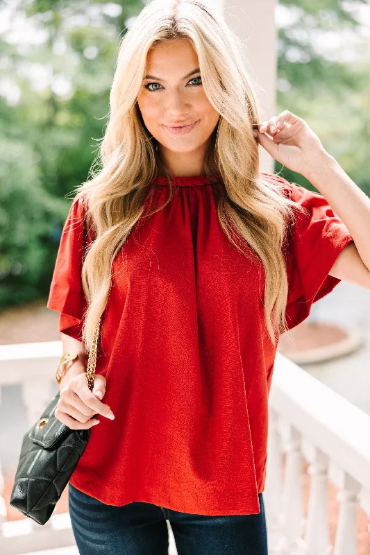 New Deals Good Times Rust Orange Blouse