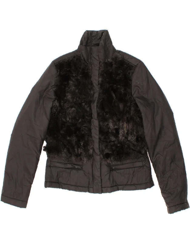 Lowest Price BENETTON Womens Padded Jacket IT 44 Medium Black Polyamide