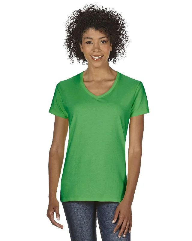 Gildan Ladies Heavy Cotton 5.3 oz. V-Neck T-Shirt | Irish Green