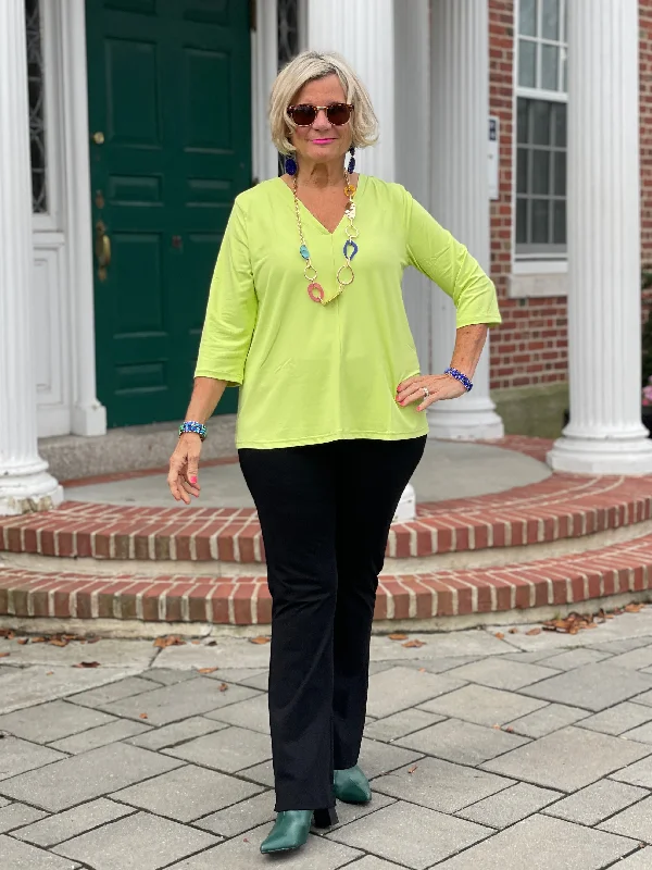 Shop and Save LULU-B LIME TAILORED V SLEEVE