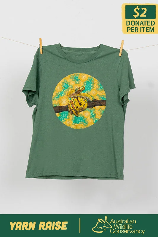 Special Offer Python 'Australian Wildlife Conservancy' Sage Cotton Crew Neck Women’s T-Shirt