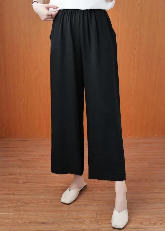 Big Savings Loose Spring Wide Leg Pants Unique Black Fashion Women Pants