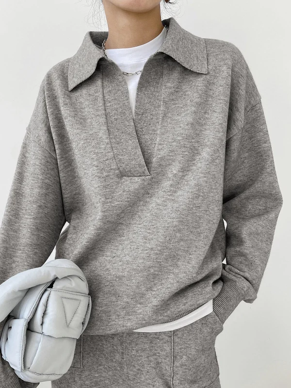 New Arrival Let's Get Graceful Cosy Polo Sweater