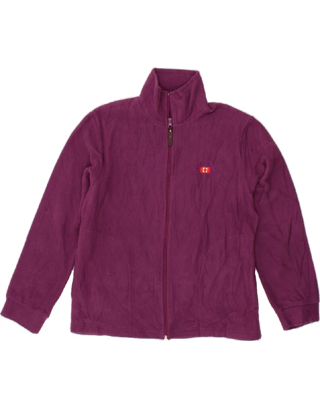 Super Sale CANADA LOGAN Womens Fleece Jacket UK 14 Medium Purple Polyester