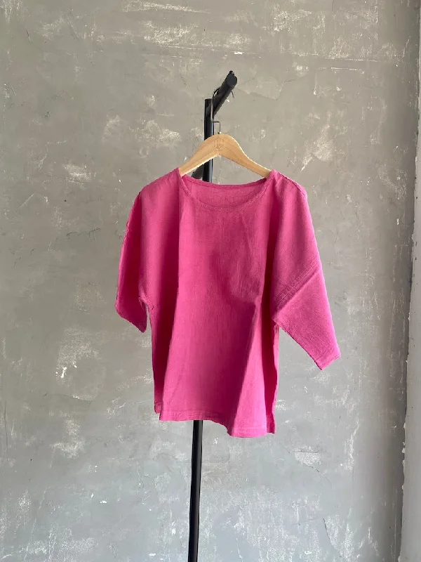 Weekend Deals That Excite Hand Dyed Short Top in Pink
