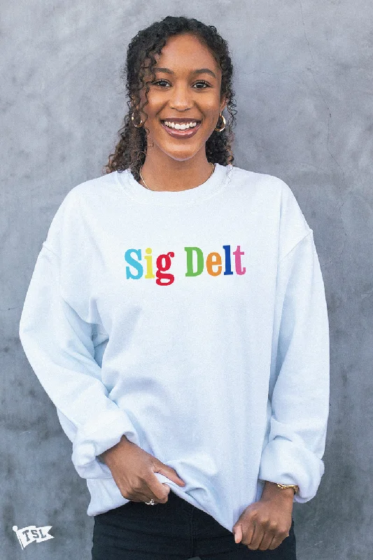 Pay Less Sigma Delta Tau Elementary Crewneck