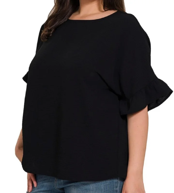 Price Smash Plus-Ruffle Sleeve Top