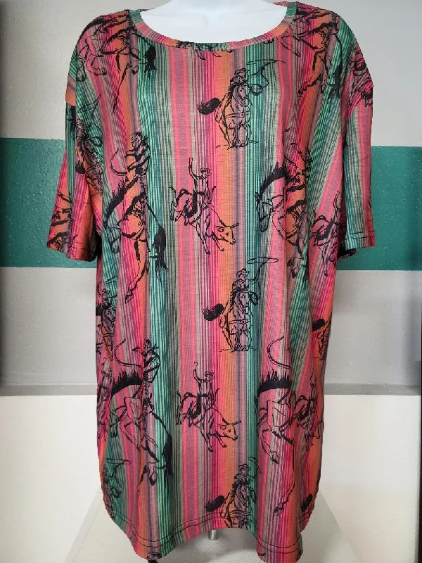 Great Bargain Crazy Train Rodeo Run Serape Top